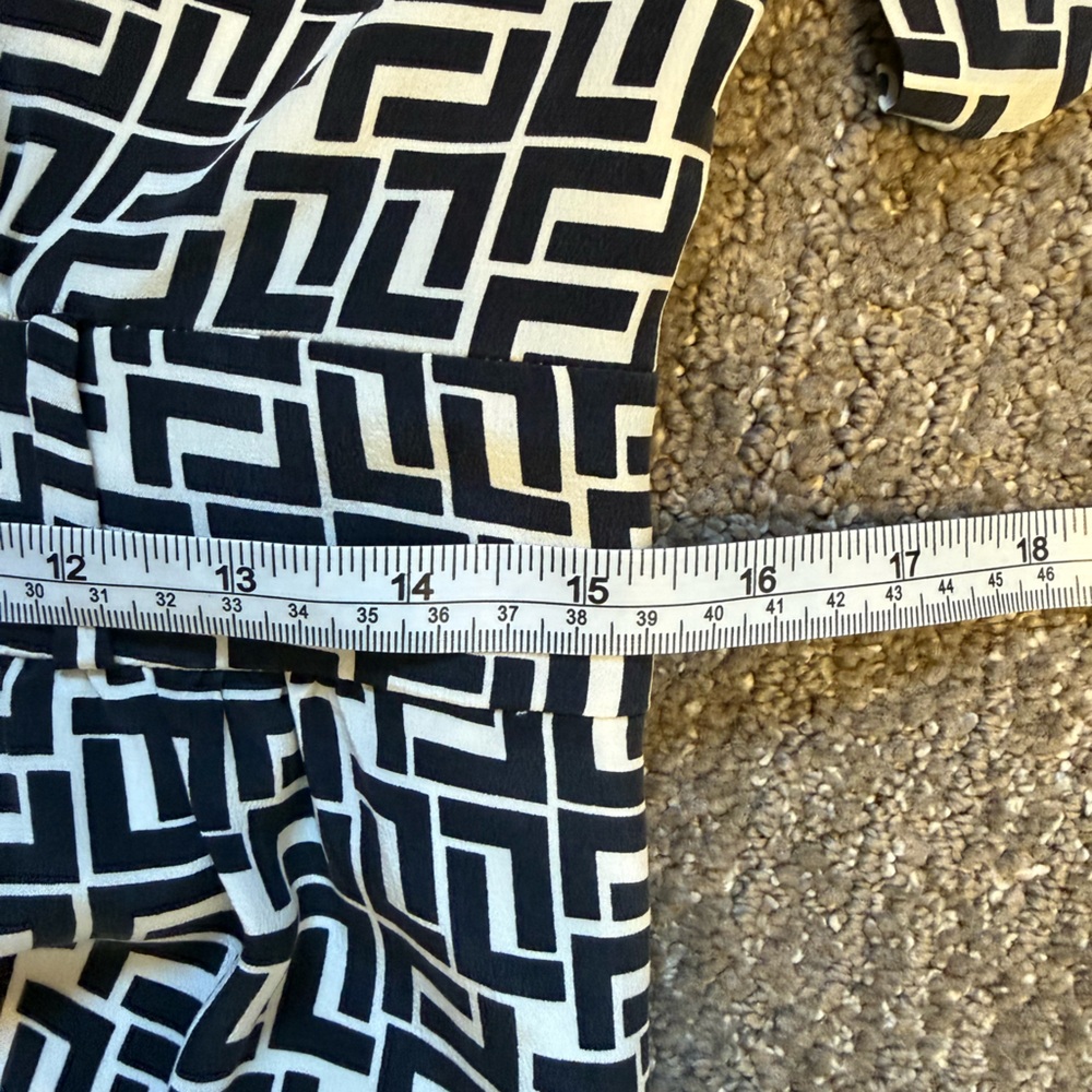 Shoshana Geometric Tie-Neck Silk Dress Size 4 - Picture 4 of 7